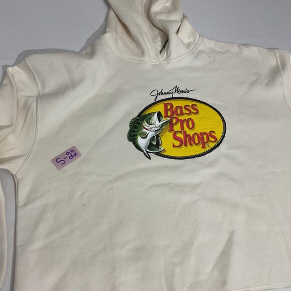 Johnny Morris Bass Pro Shops Cropped Hoodie L/G Beige 60% Cotton 40% Polyester W - Picture 8 of 8
